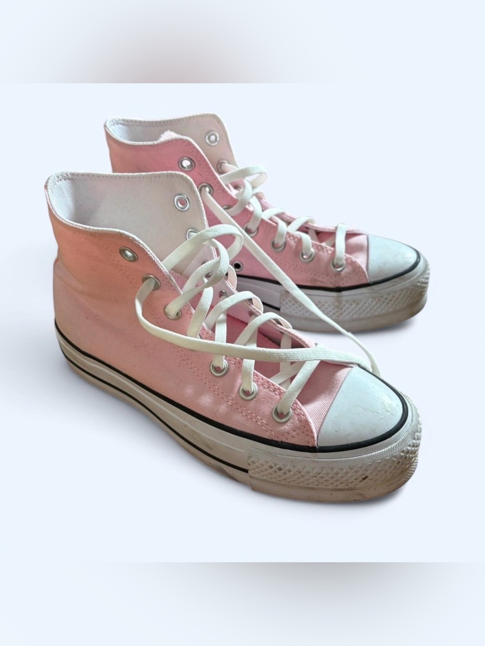Pink Converse High-Top Platform Canvas Sneakers